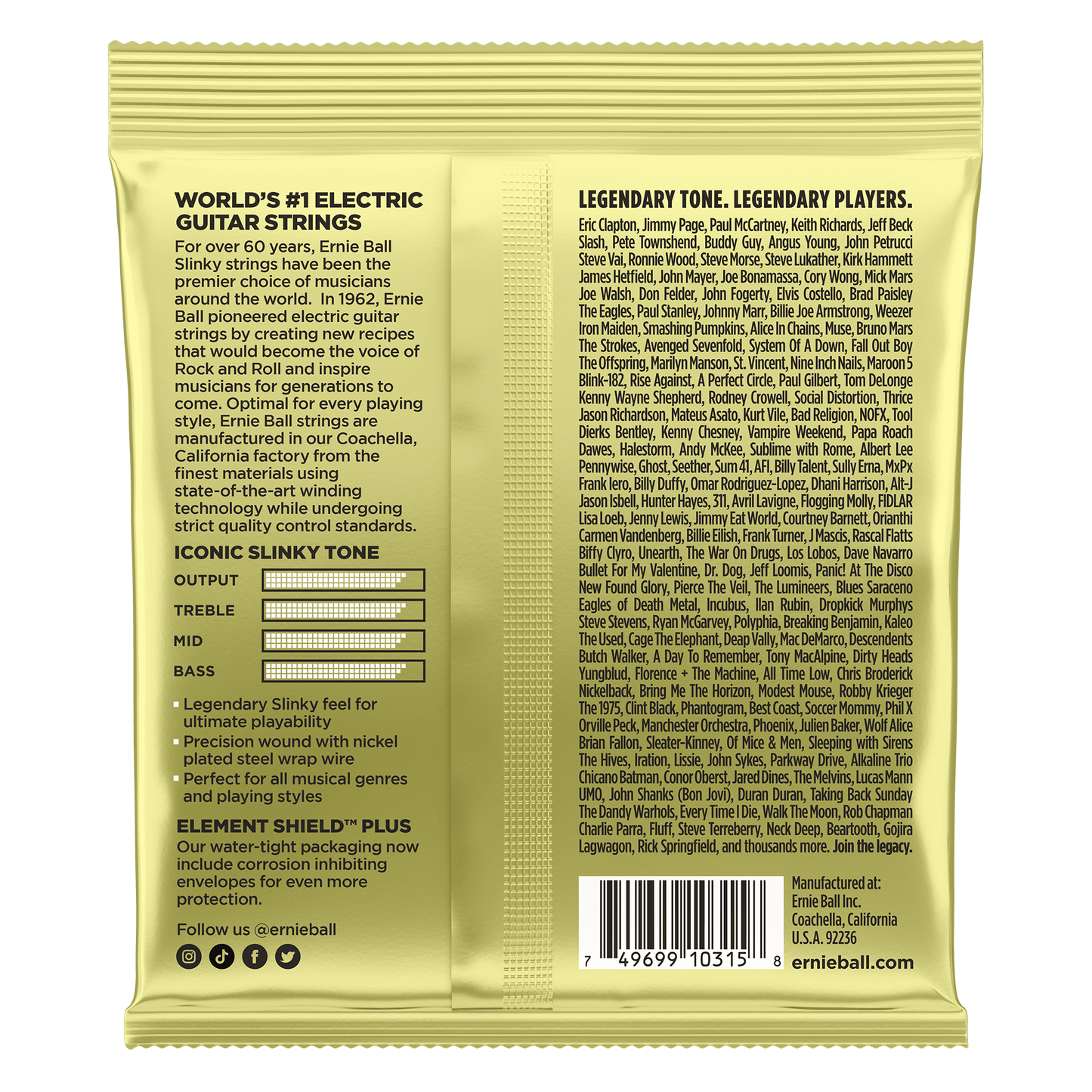 Ernie Ball P02214 Mammoth Slinky Nickel Wound Electric Guitar Strings with wound G (12-62) Gauge