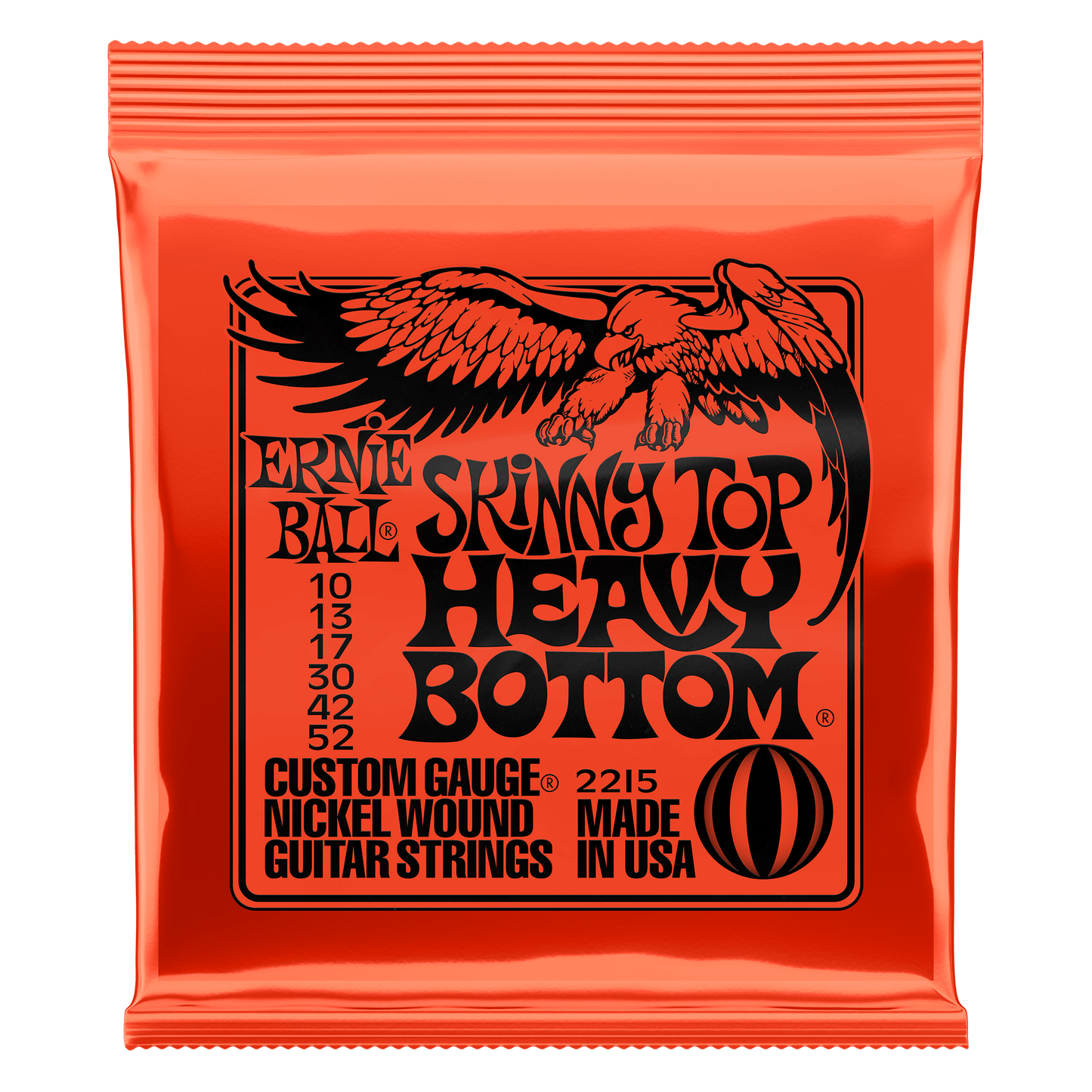 ERNIE BALL P02215 SKINNY TOP HEAVY BOTTOM SLINKY NICKEL WOUND ELECTRIC GUITAR STRINGS (10-52) GAUGE