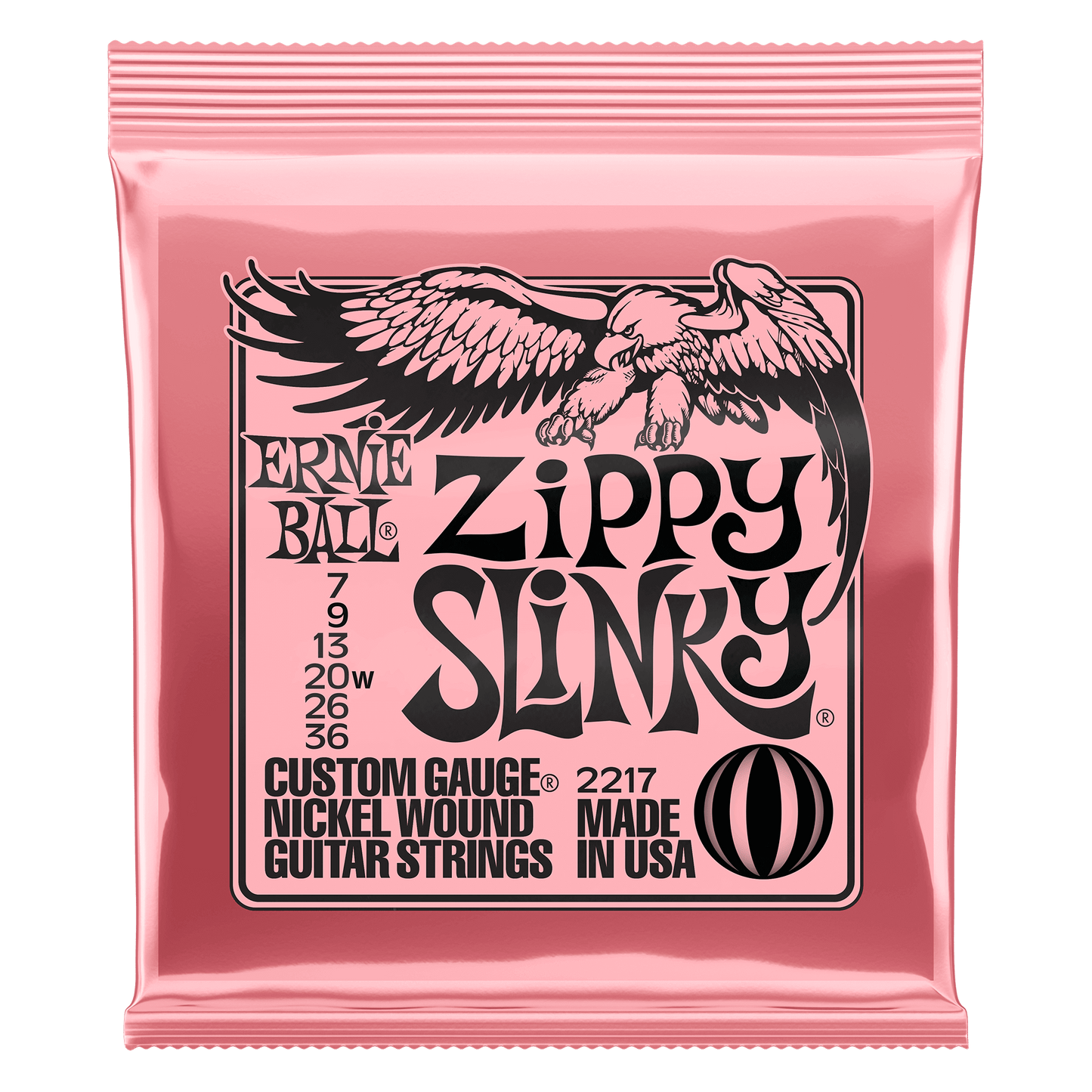Ernie Ball P02217 Zippy Slinky Nickel Wound Electric Guitar Strings (7-36) Gauge