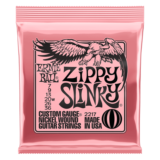 Ernie Ball P02217 Zippy Slinky Nickel Wound Electric Guitar Strings (7-36) Gauge