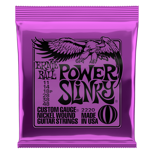 ERNIE BALL P02220 POWER SLINKY NICKEL WOUND ELECTRIC GUITAR STRINGS (11-48) GAUGE