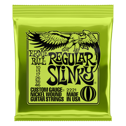 ERNIE BALL P02221 REGULAR SLINKY NICKEL WOUND ELECTRIC GUITAR STRINGS (10-46) GAUGE