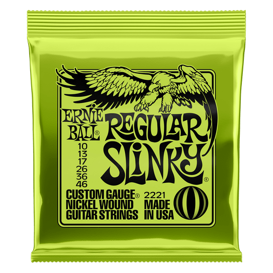 ERNIE BALL P02221 REGULAR SLINKY NICKEL WOUND ELECTRIC GUITAR STRINGS (10-46) GAUGE