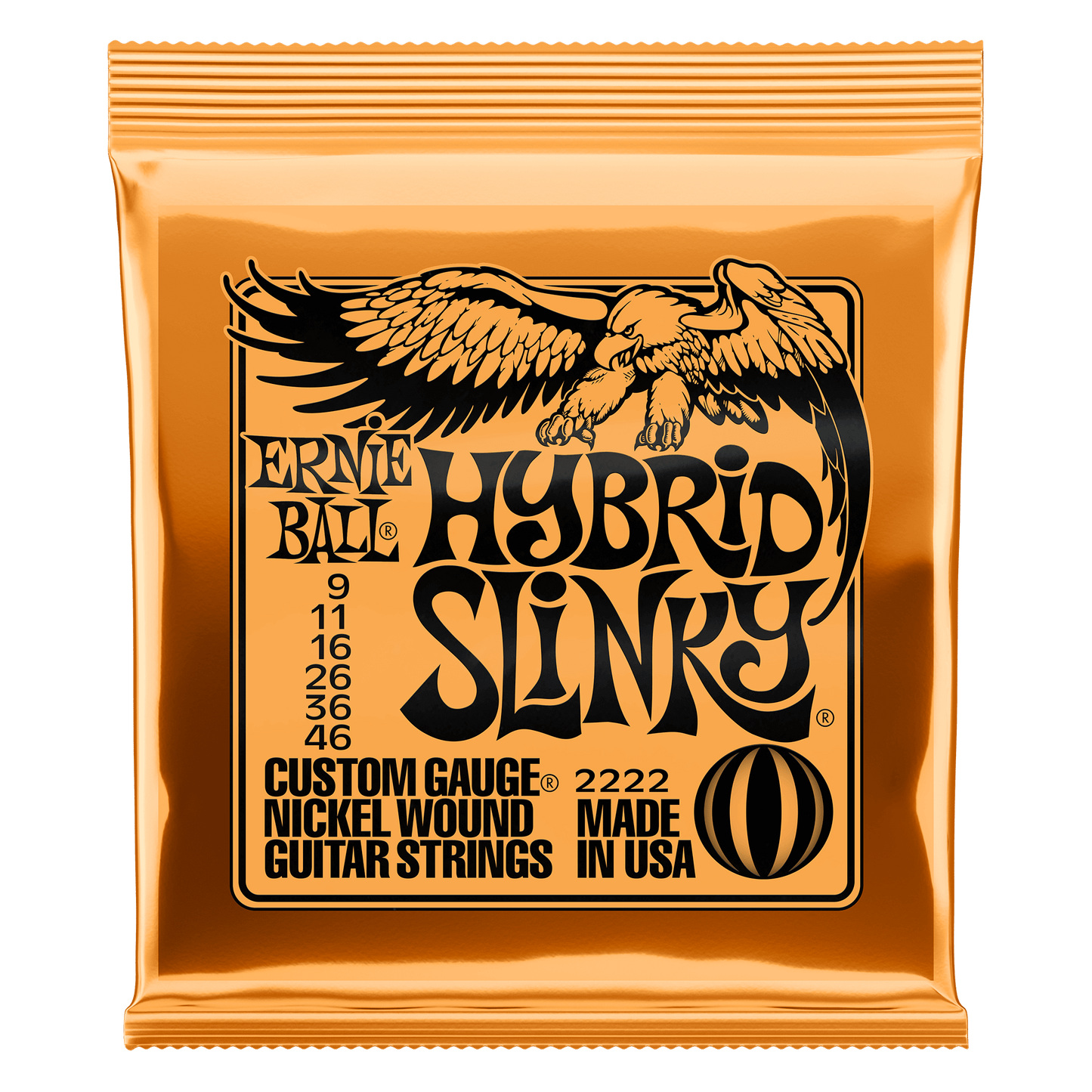 ERNIE BALL P02222 HYBRID SLINKY NICKEL WOUND ELECTRIC GUITAR STRINGS (9-46) GAUGE