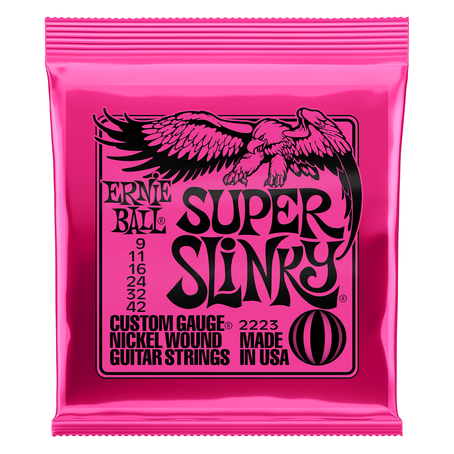 ERNIE BALL P02223 SUPER SLINKY NICKEL WOUND ELECTRIC GUITAR STRINGS (9-42) GAUGE
