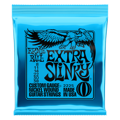 ERNIE BALL P02225 EXTRA SLINKY NICKEL WOUND ELECTRIC GUITAR STRINGS (8-38) GAUGE