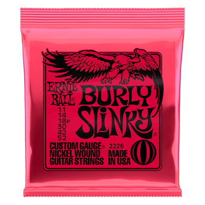 ERNIE BALL P02226 BURLY SLINKY NICKEL WOUND ELECTRIC GUITAR STRINGS (11-52) GAUGE
