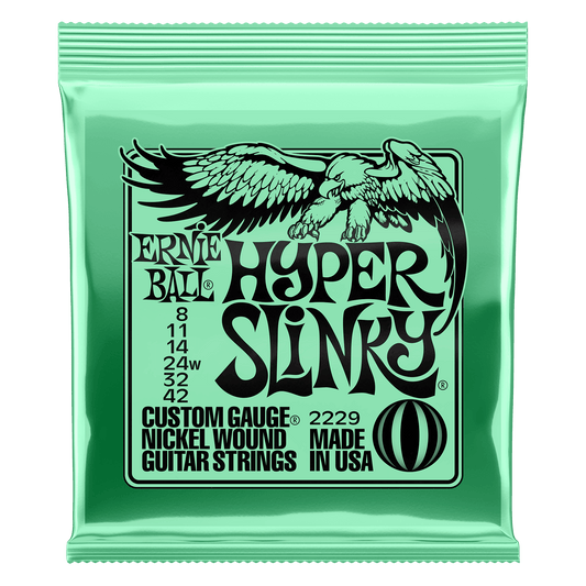 ERNIE BALL P02229 HYPER SLINKY NICKEL WOUND ELECTRIC GUITAR STRINGS (8-42) GAUGE