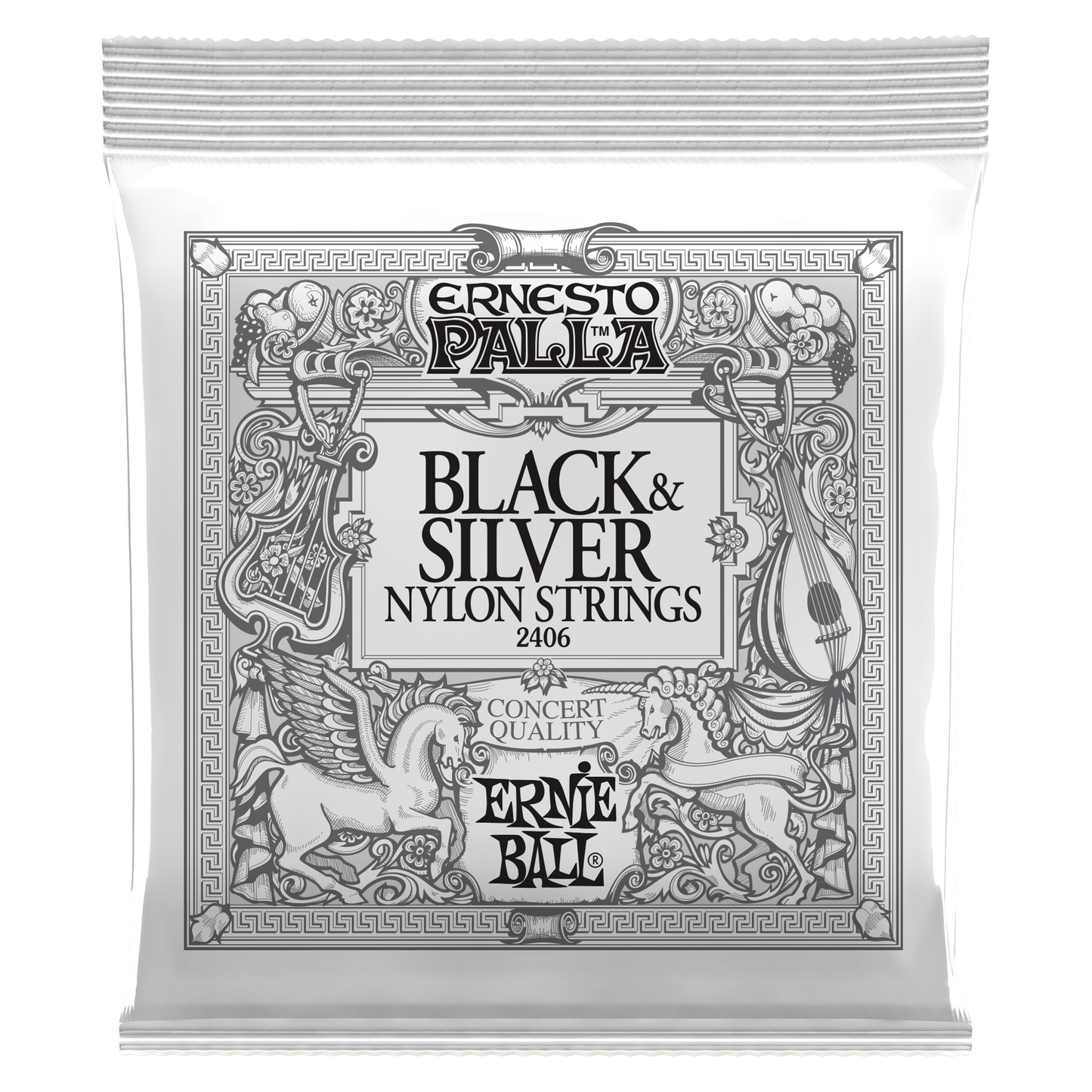 Ernie Ball P02406 Ernesto Palla Nylon Classical Guitar Strings - Black & Silver