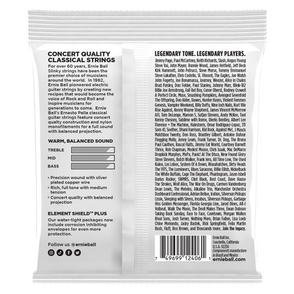 Ernie Ball P02406 Ernesto Palla Nylon Classical Guitar Strings - Black & Silver