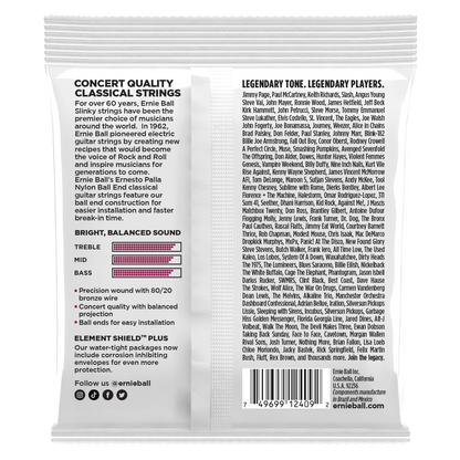 ERNIE BALL P02409 ERNESTO PALLA NYLON BALL END CLASSICAL GUITAR STRINGS - BLACK & GOLD