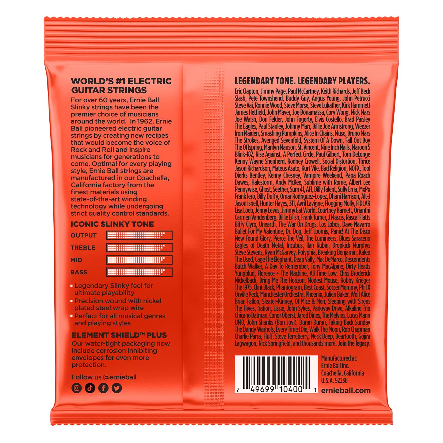 Ernie Ball P02615 Skinny Top Heavy Bottom Slinky Nickel Wound 7-String Electric Guitar Strings 10-62 Gauge