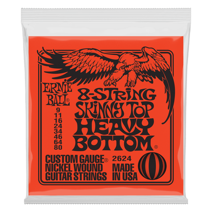 ERNIE BALL P02624 SKINNY TOP HEAVY BOTTOM SLINKY NICKEL WOUND 8-STRING ELECTRIC GUITAR STRINGS - 9-80 GAUGE