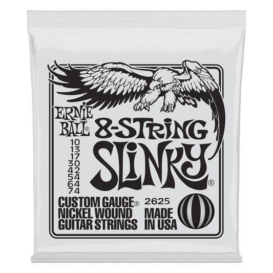 Ernie Ball P02625 Slinky Nickel Wound 8-String Electric Guitar Strings (10-74) Gauge