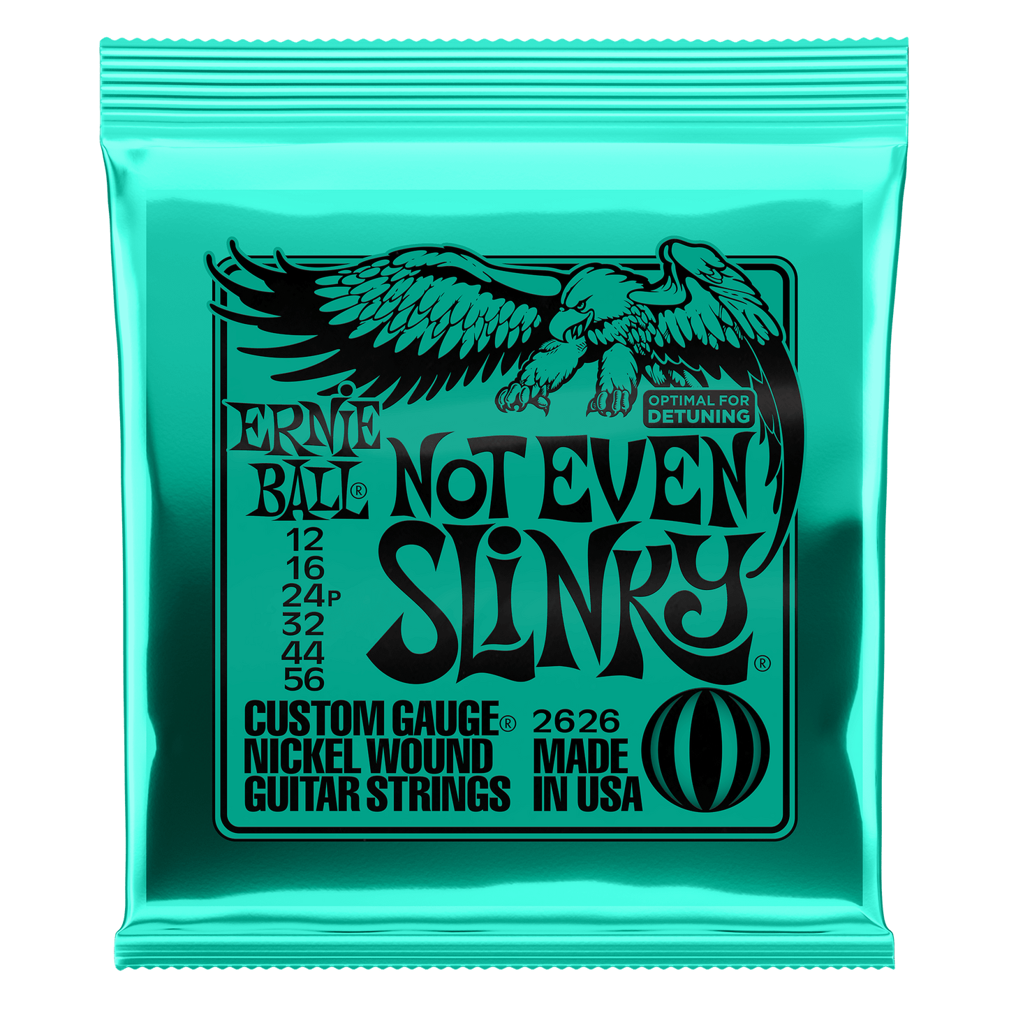 ERNIE BALL P02626 NOT EVEN SLINKY NICKEL WOUND ELECTRIC GUITAR STRINGS (12-56) GAUGE