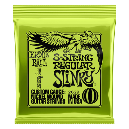 ERNIE BALL P02629 REGULAR SLINKY NICKEL WOUND 8-STRING ELECTRIC GUITAR STRINGS (10-74) GAUGE