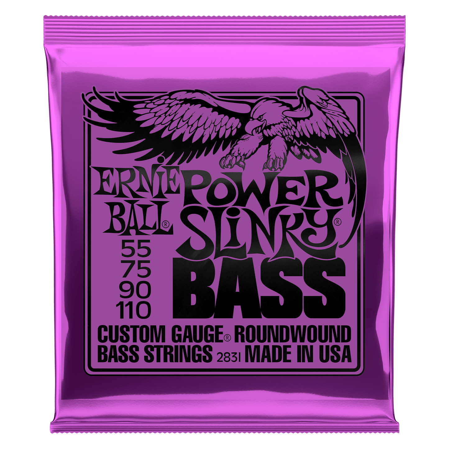 ERNIE BALL P02831 POWER SLINKY NICKEL WOUND ELECTRIC BASS STRINGS 55-110 GAUGE