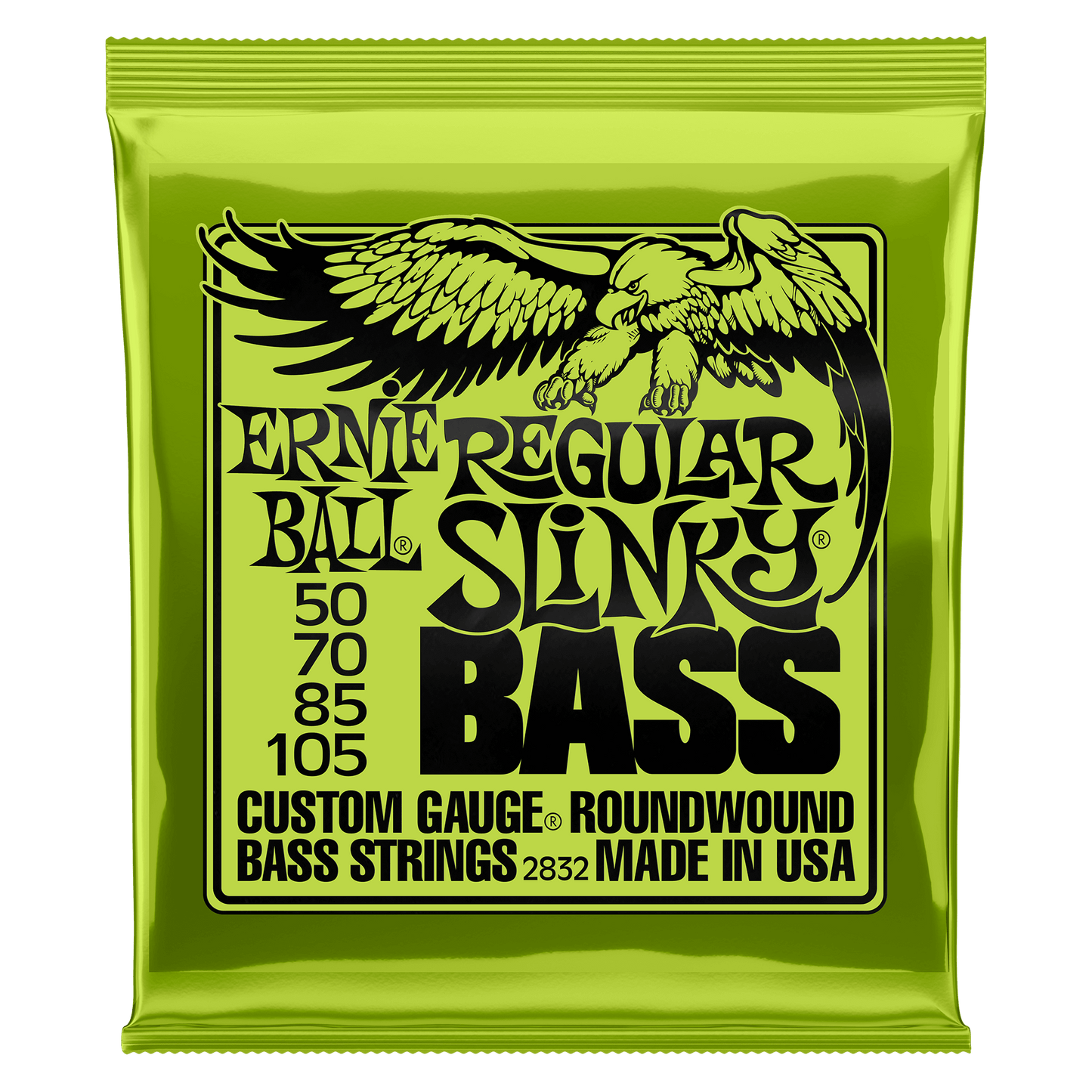 ERNIE BALL P02832 REGULAR SLINKY NICKEL WOUND ELECTRIC BASS STRINGS (50-105) GAUGE