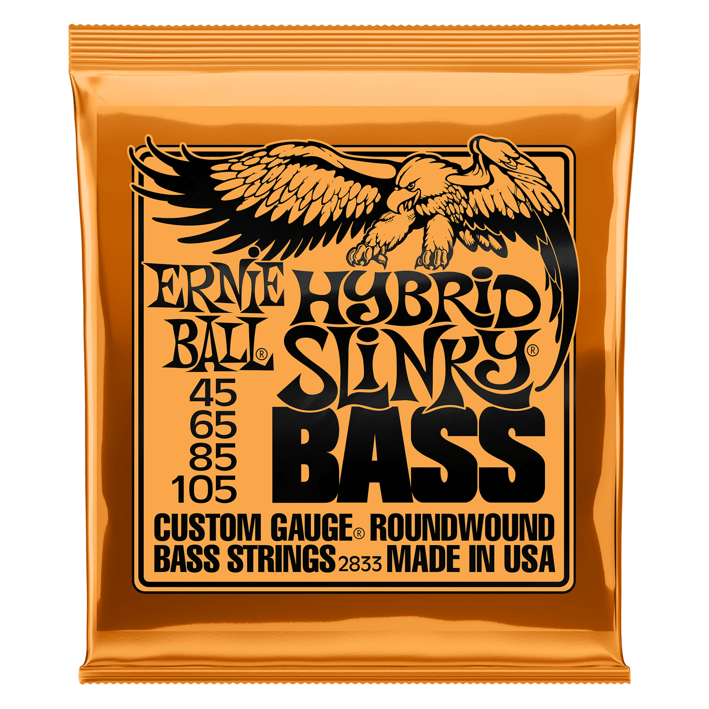 ERNIE BALL P02833 HYBRID SLINKY NICKEL WOUND ELECTRIC BASS STRINGS (45-105) GAUGE