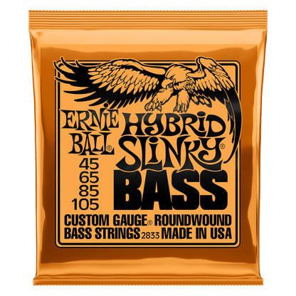ERNIE BALL P02833 HYBRID SLINKY NICKEL WOUND ELECTRIC BASS STRINGS (45-105) GAUGE