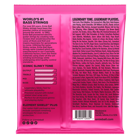 ERNIE BALL P02834 SUPER SLINKY NICKEL WOUND ELECTRIC BASS STRINGS (45-100) GAUGE