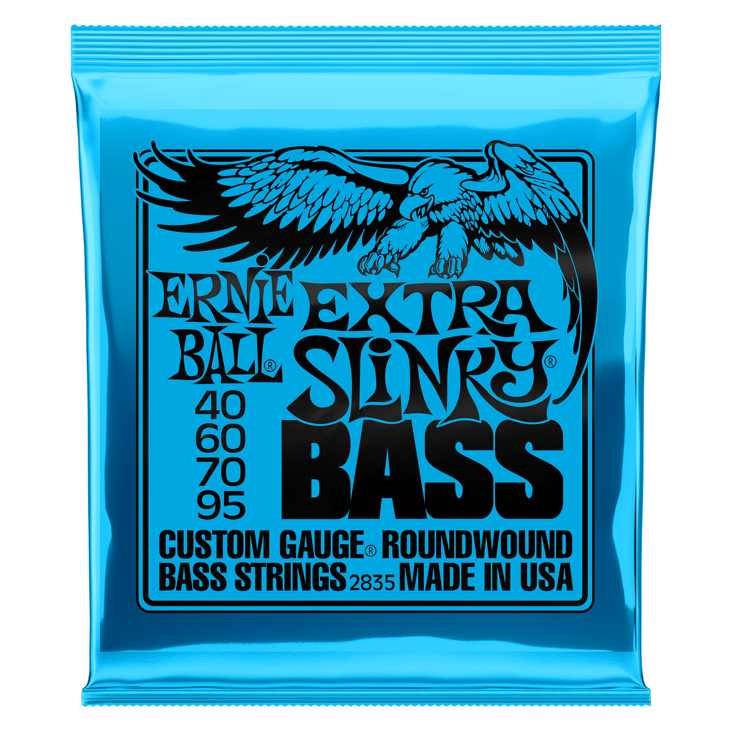 ERNIE BALL P02835 EXTRA SLINKY NICKEL WOUND ELECTRIC BASS STRINGS (40-95) GAUGE