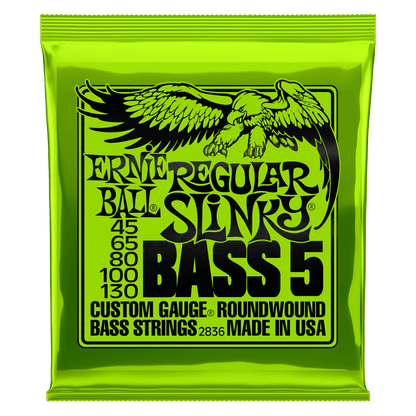 ERNIE BALL P02836 REGULAR SLINKY NICKEL WOUND 5-STRING ELECTRIC BASS STRINGS 45-130 GAUGE