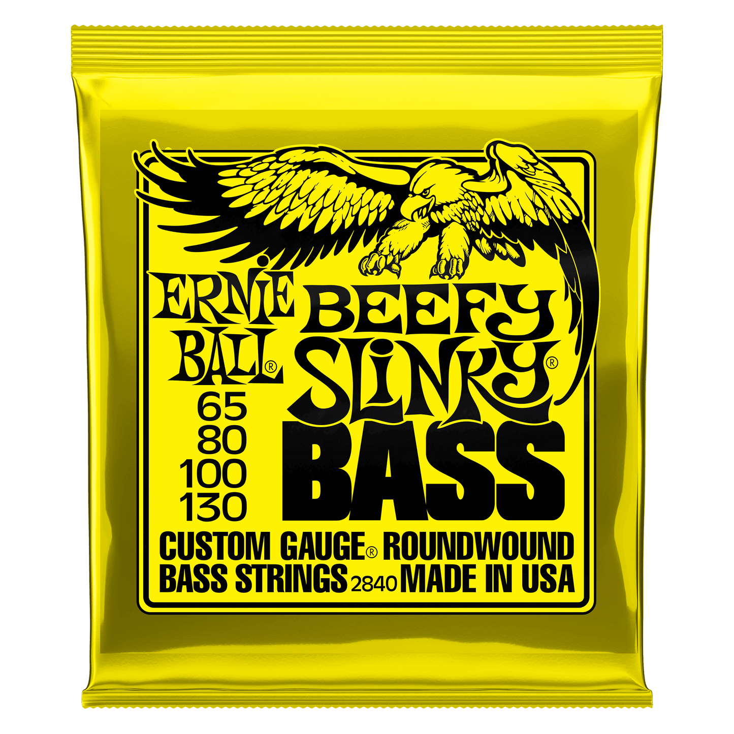 ERIE BALL P02840 BEEFY SLINKY NICKEL WOUND ELECTRIC BASS STRINGS 65-130 GAUGE