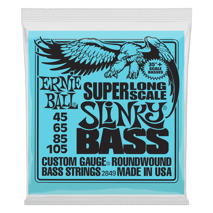 ERINE BALL P02849 SLINKY NICKEL WOUND SUPER LONG SCALE ELECTRIC BASS STRINGS (45-105) GAUGE