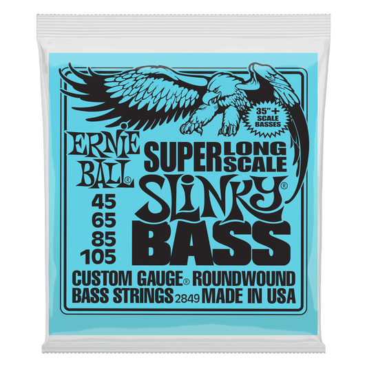 ERINE BALL P02849 SLINKY NICKEL WOUND SUPER LONG SCALE ELECTRIC BASS STRINGS (45-105) GAUGE