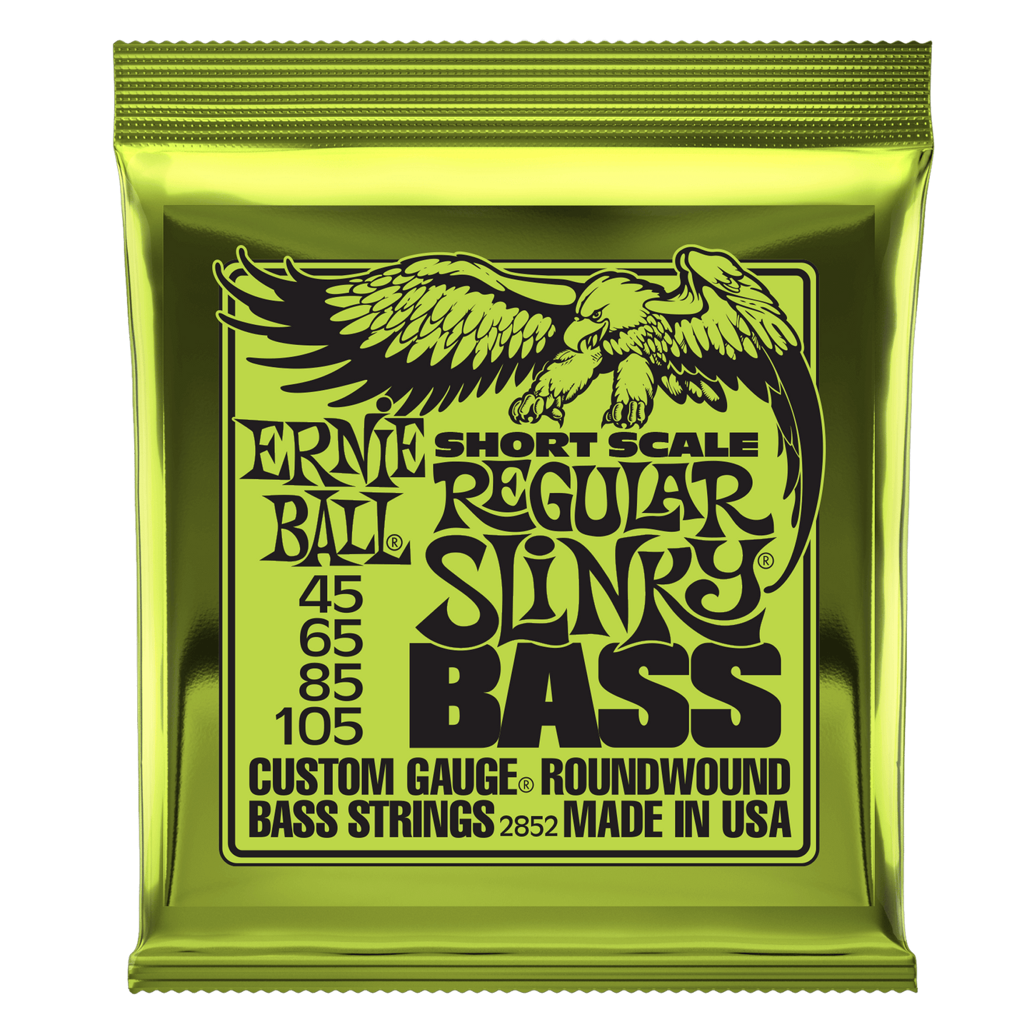 ERNIE BALL P02852 REGULAR SLINKY NICKEL WOUND SHORT SCALE ELECTRIC BASS STRINGS (45-105) GAUGE