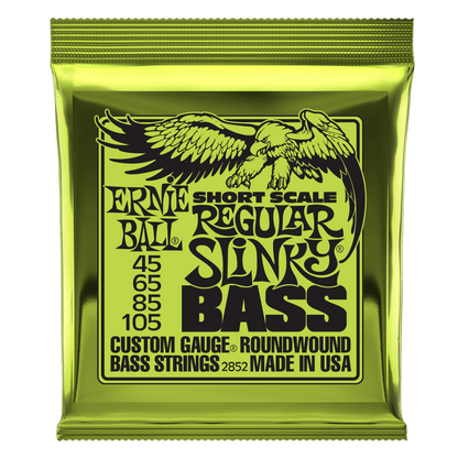 ERNIE BALL P02852 REGULAR SLINKY NICKEL WOUND SHORT SCALE ELECTRIC BASS STRINGS (45-105) GAUGE