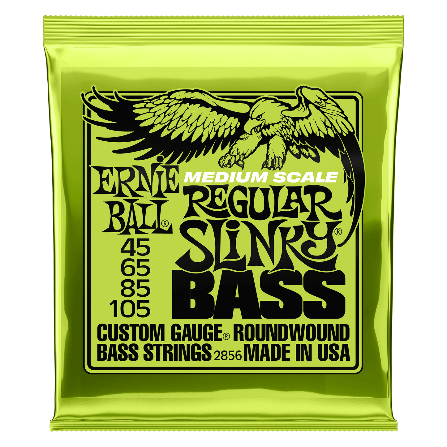 ERNIE BALL P02856 REGULAR SLINKY NICKEL WOUND MEDIUM SCALE ELECTRIC BASS STRINGS 45-105 GAUGE