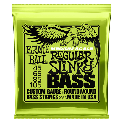 ERNIE BALL P02856 REGULAR SLINKY NICKEL WOUND MEDIUM SCALE ELECTRIC BASS STRINGS 45-105 GAUGE
