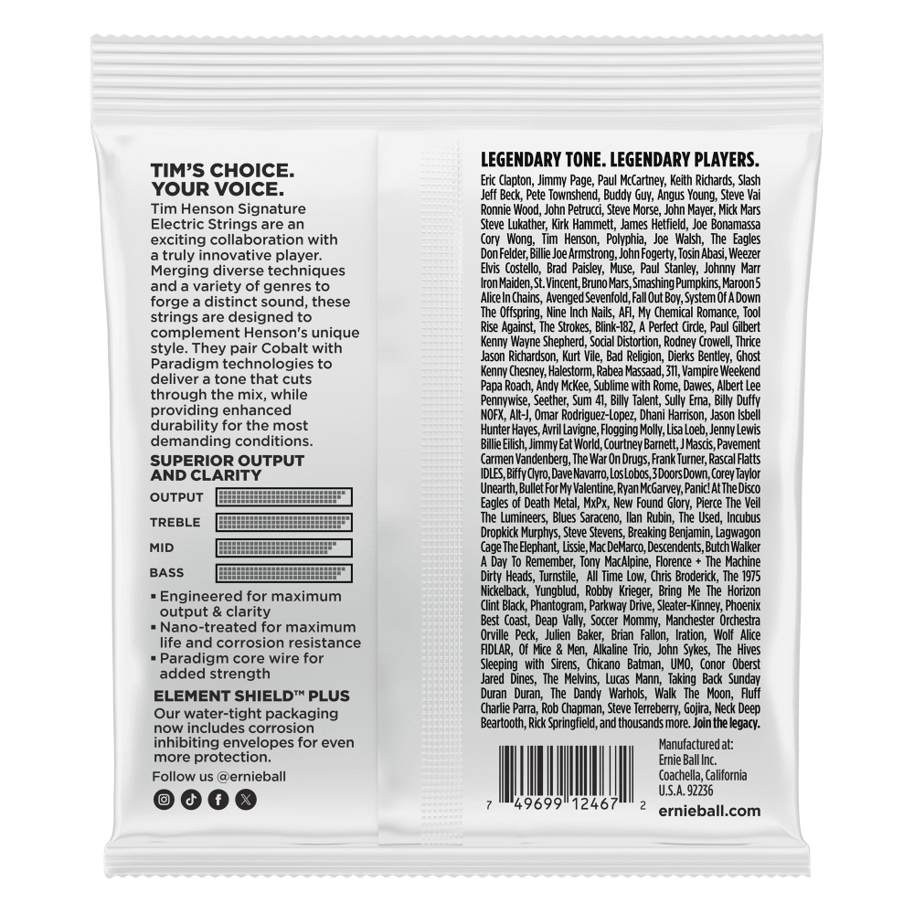 Ernie Ball P03826 Tim Henson Signature Electric Guitar Strings - 9.5-46 Gauge