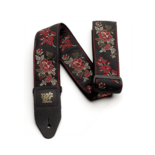 Ernie Ball P04142 Classic Jacquard Guitar Strap/Bass Strap - Red Rose