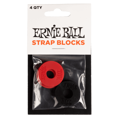 Ernie Ball P04603 Strap Blocks - Red and Black - 4 Pack