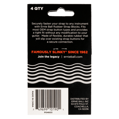 Ernie Ball P04603 Strap Blocks - Red and Black - 4 Pack