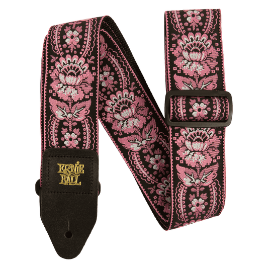 ERNIE BALL CLASSIC JACQUARD GUITAR STRAP/BASS STRAP - PINK ORLEANS - P05347