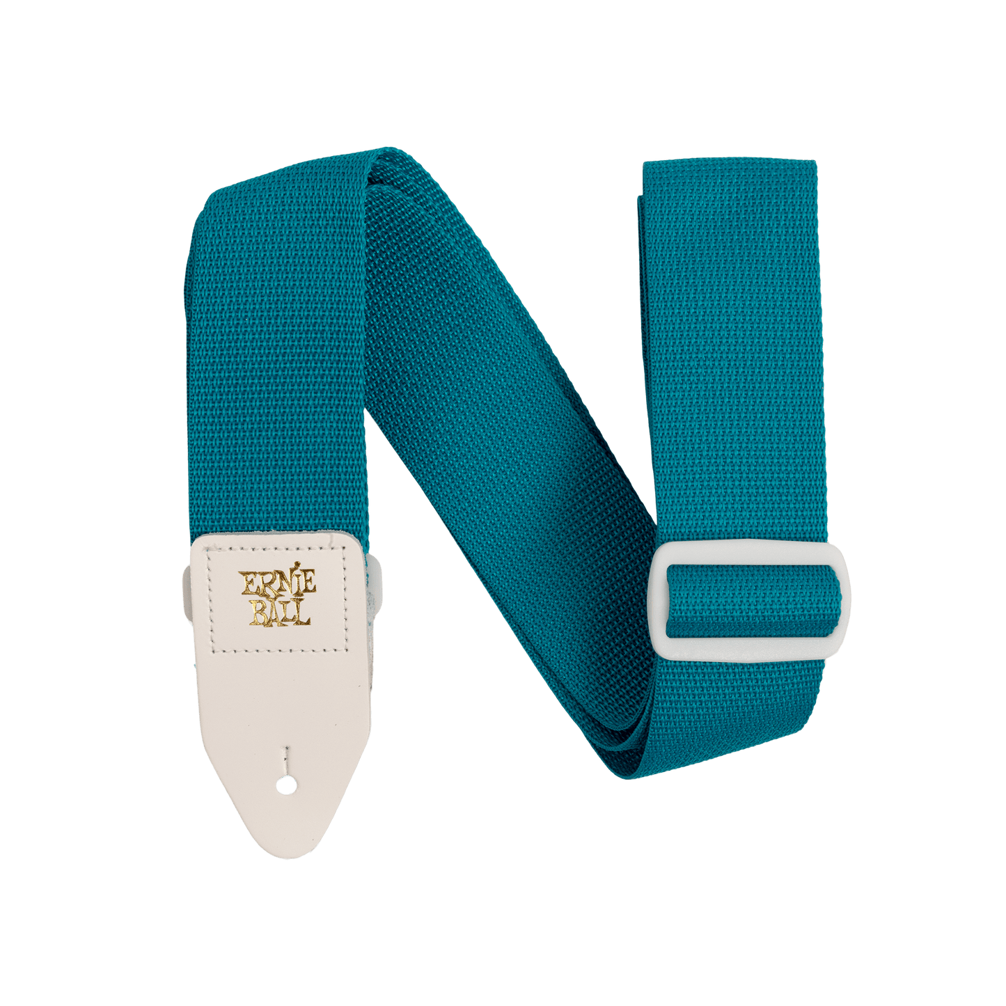 ERNIE BALL POLYPRO GUITAR STRAP/BASS STRAP - TEAL W/ WHITE - P05349