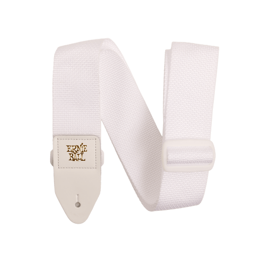 ERNIE BALL P05350 POLYPRO GUITAR STRAP/BASS STRAP - WHITE W/ WHITE