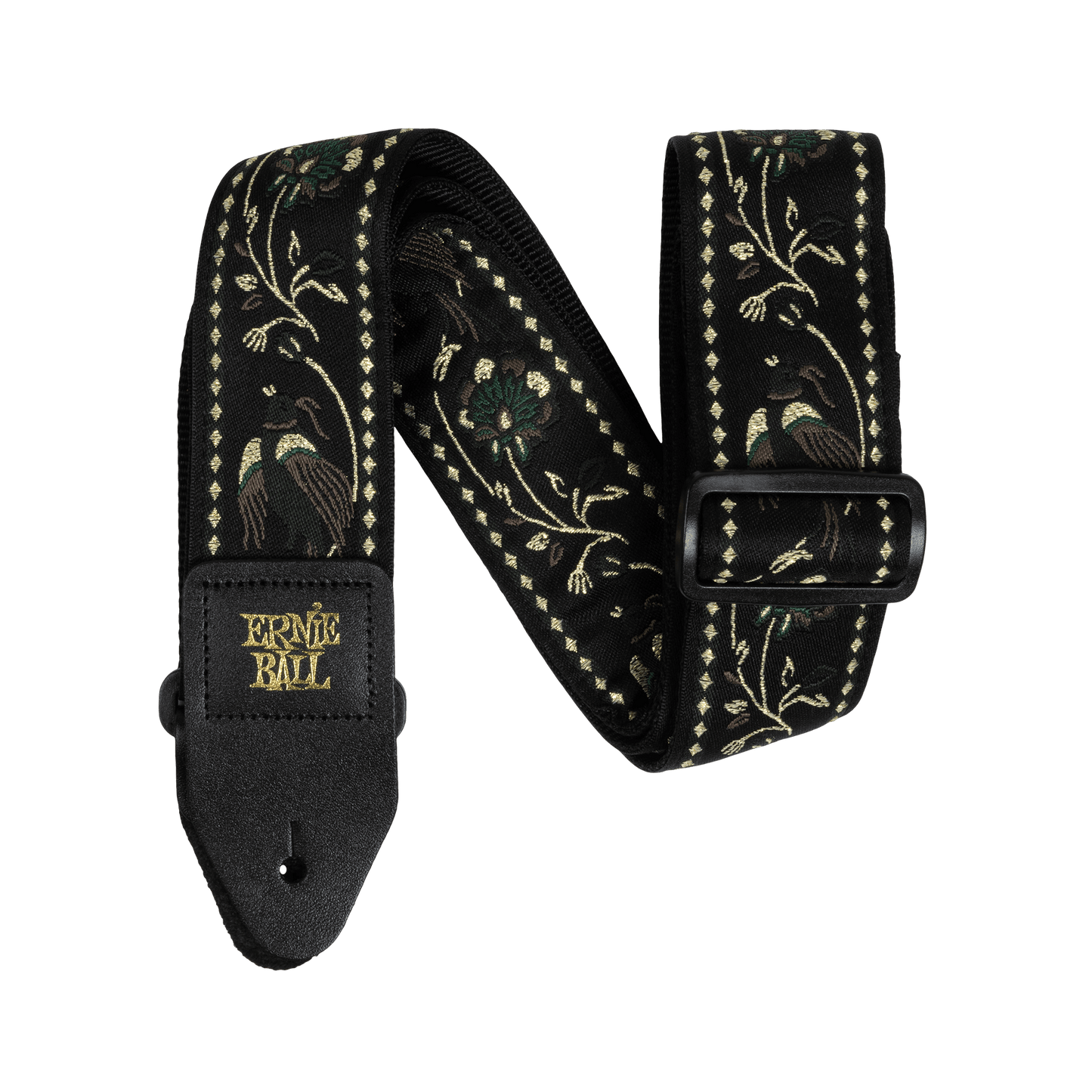 Ernie Ball P05372 Classic Jacquard Guitar Strap/Bass Strap - Black Pleasant Pheasant