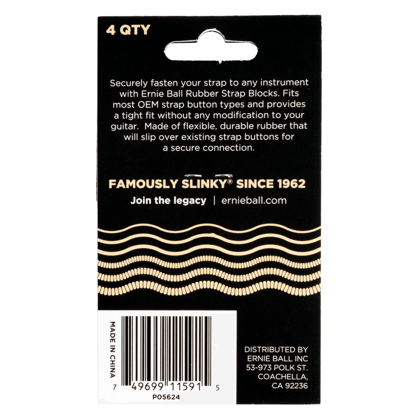 Ernie Ball P05624 Strap Blocks - Cream - 4 Pack