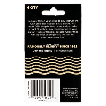 Ernie Ball P05624 Strap Blocks - Cream - 4 Pack