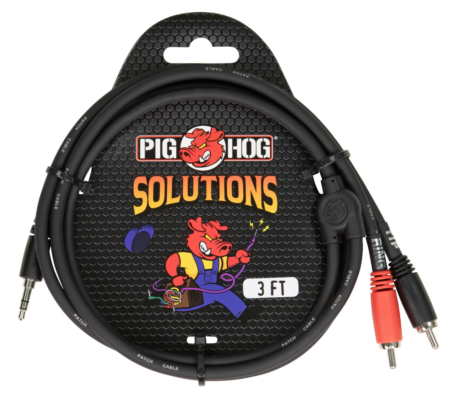 - 3ft Stereo Breakout Cable, 3.5mm to Dual RCA - PB-S3R03