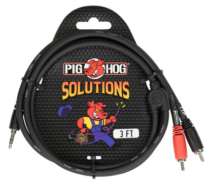 - 3ft Stereo Breakout Cable, 3.5mm to Dual RCA - PB-S3R03