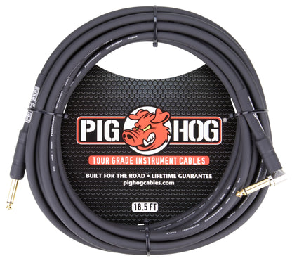Pig Hog 18.5ft 1/4" - 1/4" Right Angle 8mm Instrument Cable - PH186R