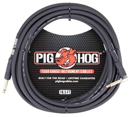 Pig Hog 18.5ft 1/4" - 1/4" Right Angle 8mm Instrument Cable - PH186R