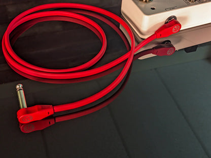 Pig Hog Lil Pigs 3ft Low Profile Patch Cables - 2 pack, Candy Apple Red - PHLSK3CA