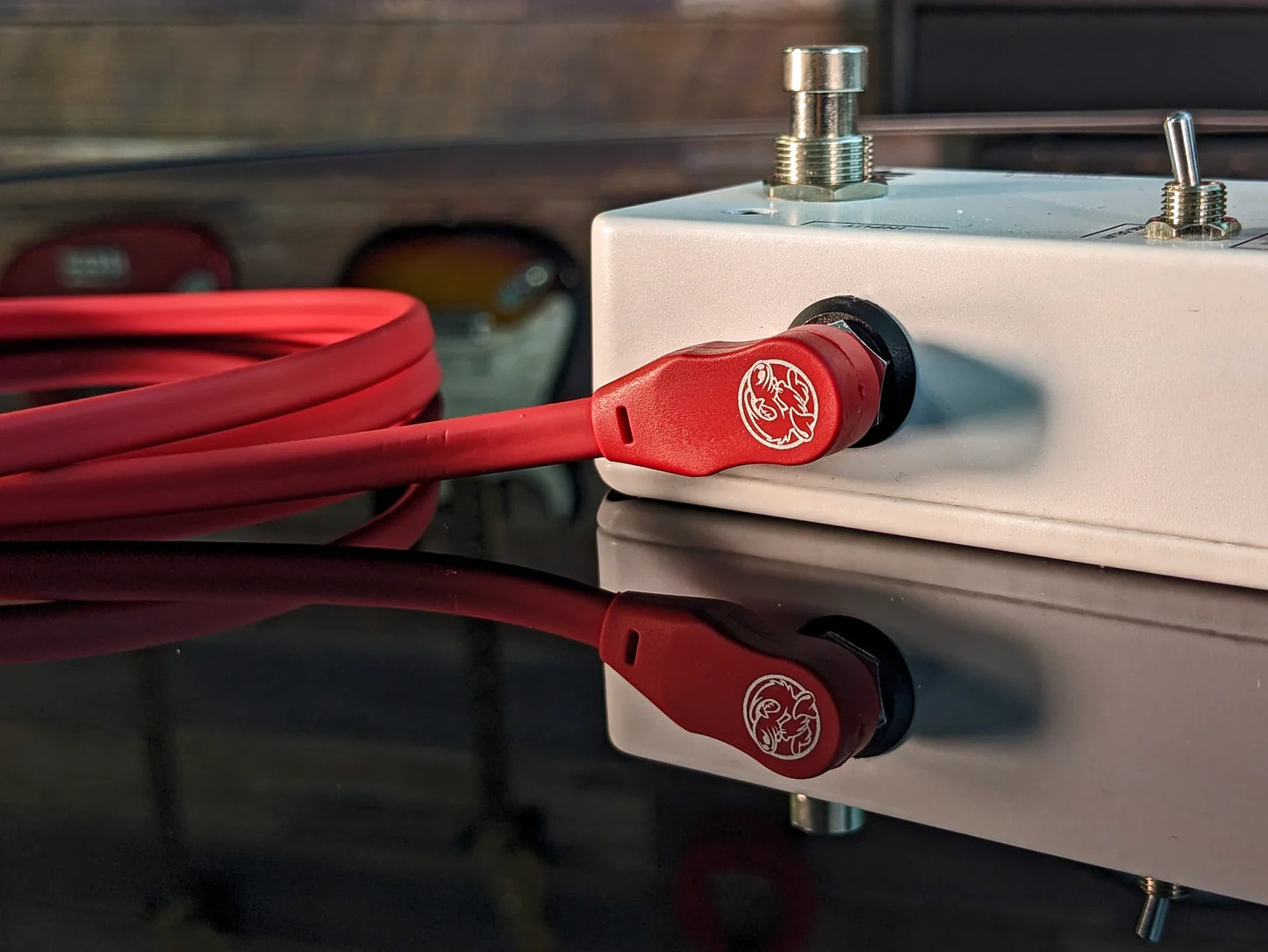 Pig Hog Lil Pigs 1ft Low Profile Patch Cables - 2 pack, Candy Apple Red - PHLSK1CA